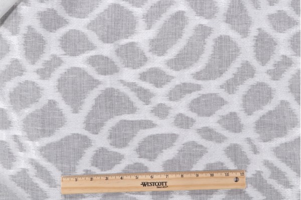 Elsie Sheer Embroidered Drapery Fabric in White