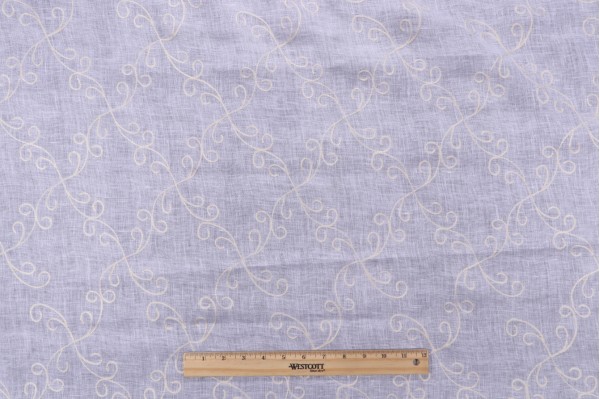 Click for 1.25 Yards Leena Sheer Embroidered Drapery Fabric in Cream Leena Sheer Embroidered Drapery Fabric in Cream