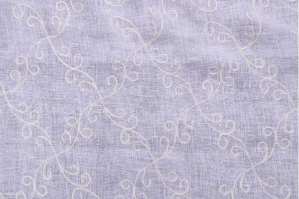 Click for 1.25 Yards Leena Sheer Embroidered Drapery Fabric in Cream Leena Sheer Embroidered Drapery Fabric in Cream