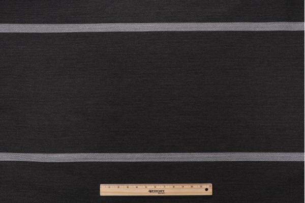 Click for 1.75 Yards Morris Stripe Woven Outdoor Fabric in Charcoal Morris Stripe Woven Outdoor Fabric in Charcoal