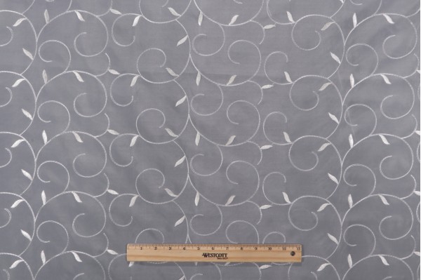 Click for 1.13 Yards Lillie Embroidered Sheer Drapery Fabric in Cream Lillie Embroidered Sheer Drapery Fabric in Cream