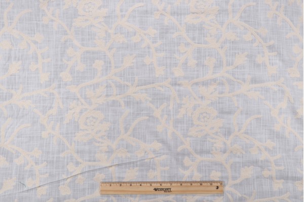 Click for .88 Yards Freya Embroidered Semi-Sheer Drapery Fabric in Cream Freya Embroidered Semi-Sheer Drapery Fabric in Cream