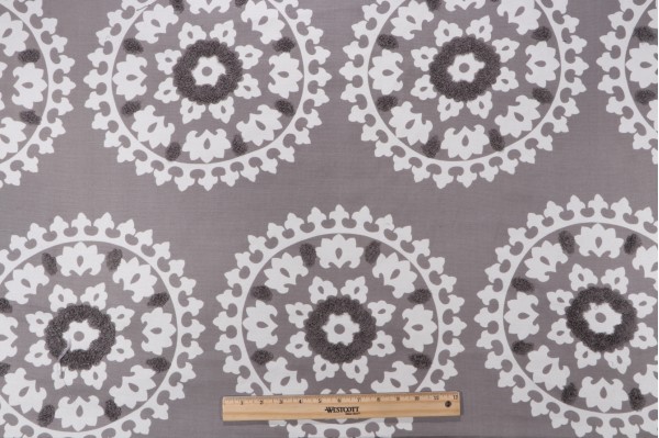 Echo Kea Printed & Embroidered Cotton Drapery Fabric for Kravet CLOSEOUT