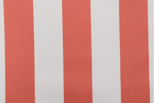 Functional Fabrics Cabana Stripe Woven Latex-Backed High UV Polyester Outdoor Fabric in Coral