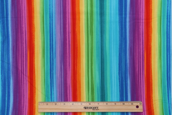 Timeless Treasures Ocean Life - Stripe Printed Cotton Craft Fabric in Bright 