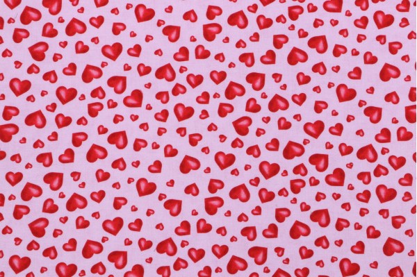 Timeless Treasures Red Hearts All Over Chalkboard Printed Cotton Craft Fabric in Red 