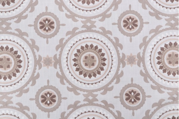 Valiant Fabrics Zanzibar Embroidered Drapery Fabric in Natural 