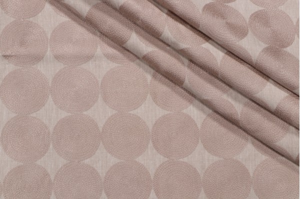 Valiant Fabrics Twirl Embroidered Drapery Fabric in Fawn 
