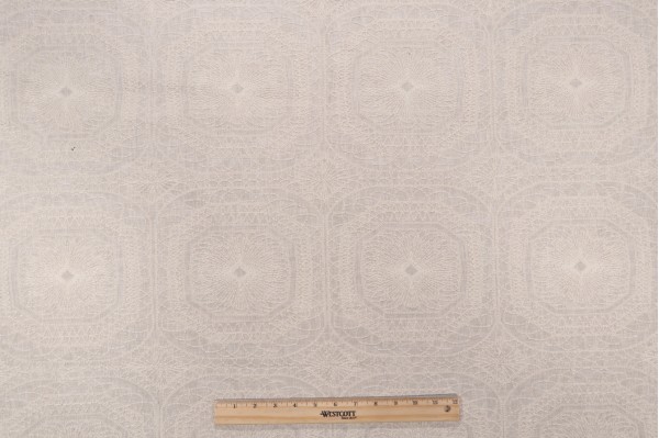 Valiant Fabrics Lore Embroidered Drapery Fabric in Vanilla 