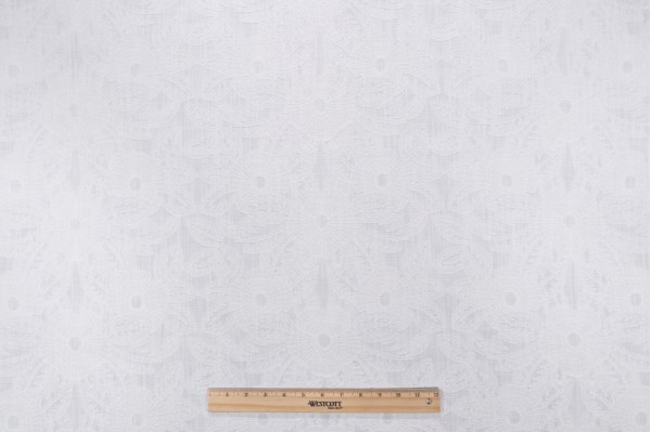 Sample of Valiant Fabrics Cynthia Embroidered Drapery Fabric in Off-White 