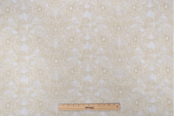 Valiant Fabrics Cynthia Embroidered Drapery Fabric in Wheat 