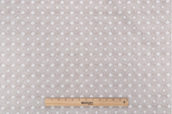 Valiant Fabrics Stitch Embroidered Drapery Fabric in Vanilla 