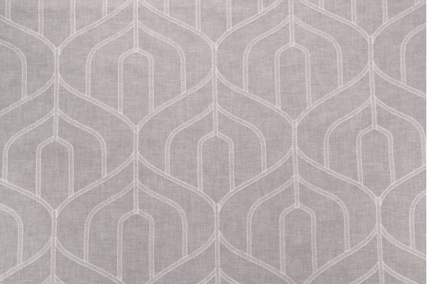 Valiant Fabrics Gemini Embroidered Drapery Fabric in Husk 