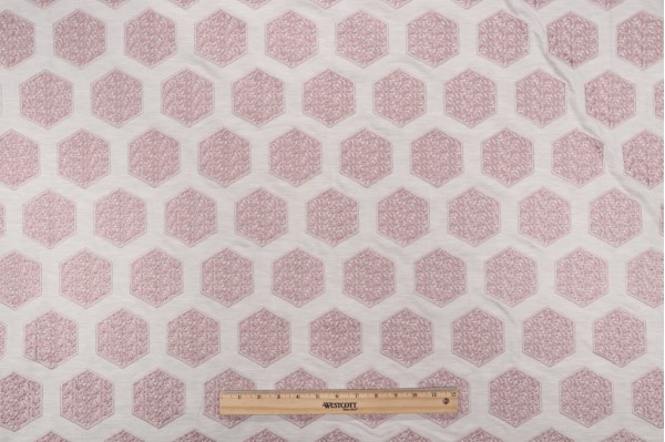 Valiant Fabrics Lane Embroidered Drapery Fabric in Blush 