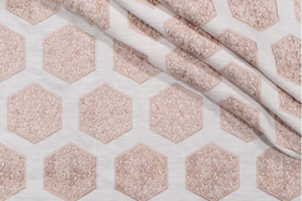 Valiant Fabrics Lane Embroidered Drapery Fabric in Natural 