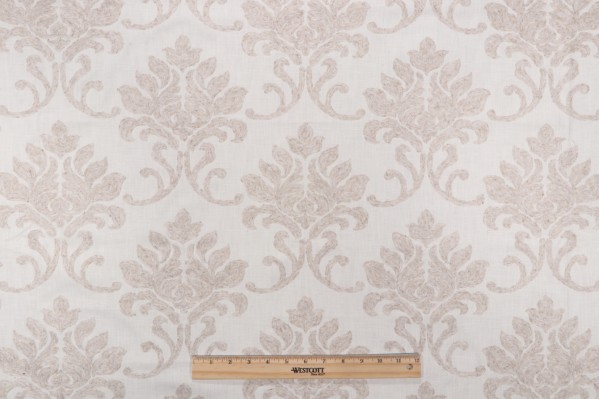 Valiant Fabrics Provence Embroidered Drapery Fabric in Vanilla 