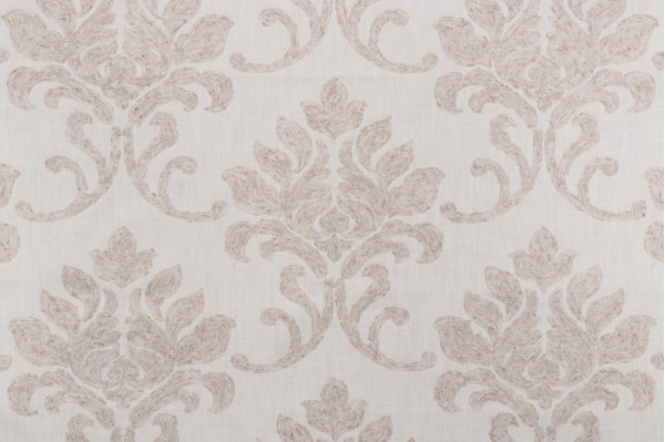 Valiant Fabrics Provence Embroidered Drapery Fabric in Vanilla 