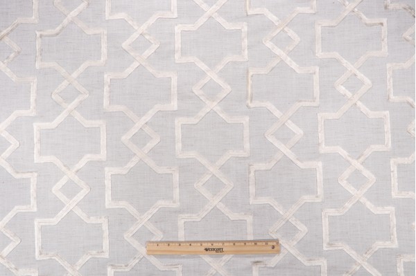 Valiant Fabrics Carson Embroidered Drapery Fabric in Fawn 