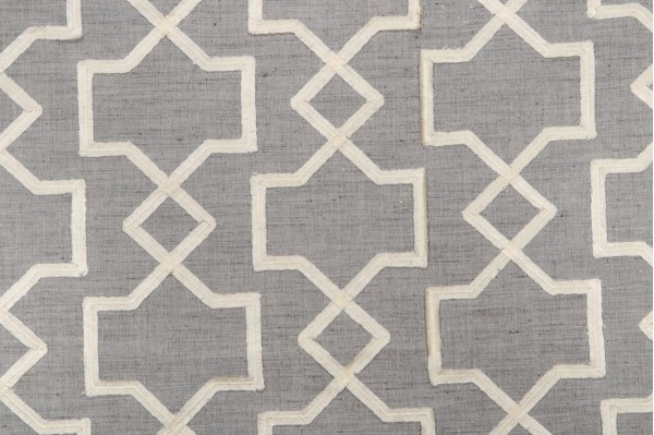 Valiant Fabrics Carson Embroidered Drapery Fabric in Smoke 
