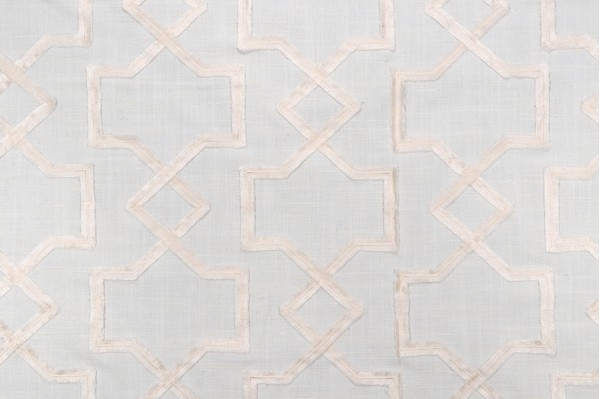 Valiant Fabrics Carson Embroidered Drapery Fabric in Cream 