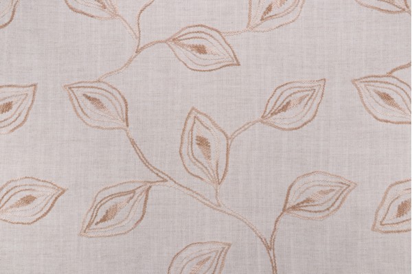 Valiant Fabrics Riley Embroidered Drapery Fabric in Linen 