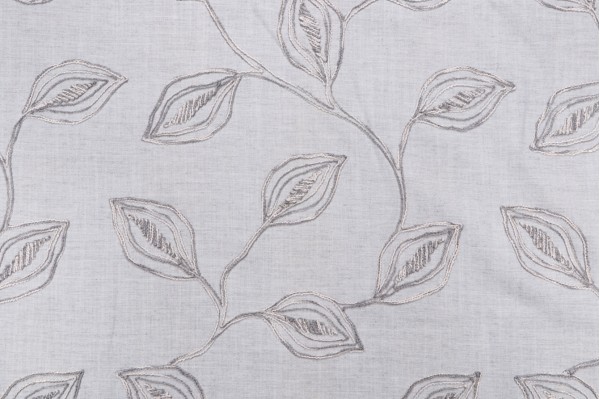 Valiant Fabrics Riley Embroidered Drapery Fabric in Pewter 