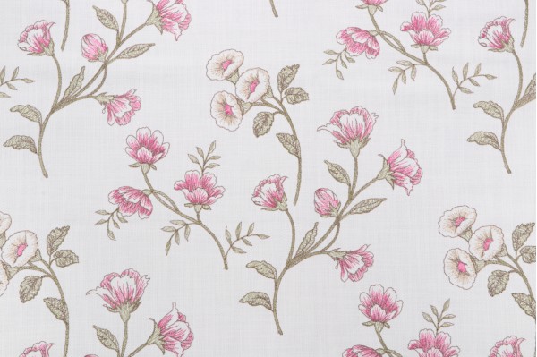 Sample of Valiant Fabrics Sawyer Embroidered Drapery Fabric in Petal 