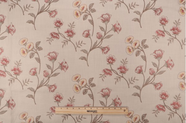 Valiant Fabrics Sawyer Embroidered Drapery Fabric in Parchment 