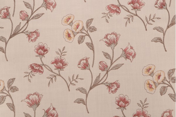 Valiant Fabrics Sawyer Embroidered Drapery Fabric in Parchment 