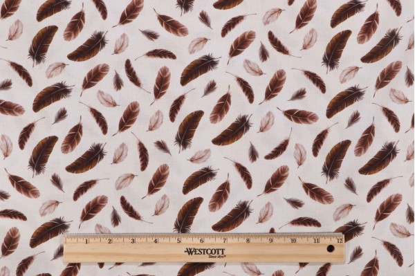 Click for Timeless Treasures Floating Feathers Printed Cotton Craft Fabric in Cream  Timeless Treasures Floating Feathers Printed Cotton Craft Fabric in Cream