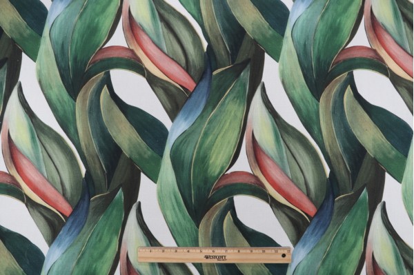 Hamilton Calypso Printed Cotton Drapery Fabric in Emerald 