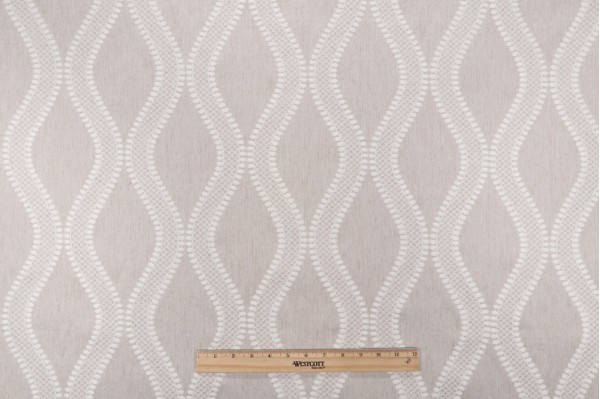 Hamilton Cleo Embroidered Drapery Fabric in Natural 