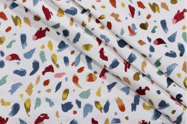 Hamilton Pixie Embroidered Drapery Fabric in Confetti 