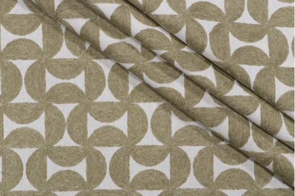 PK Lifestyles Pinwheels Embroidered Drapery Fabric in Spring 