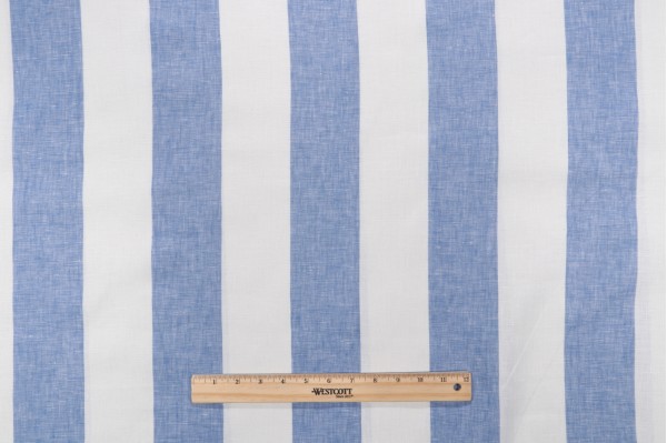 Lino Textiles Montauk Woven Linen Decorator Fabric in Blue 