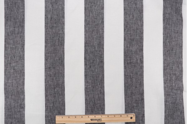 Lino Textiles Montauk Woven Linen Decorator Fabric in Black 