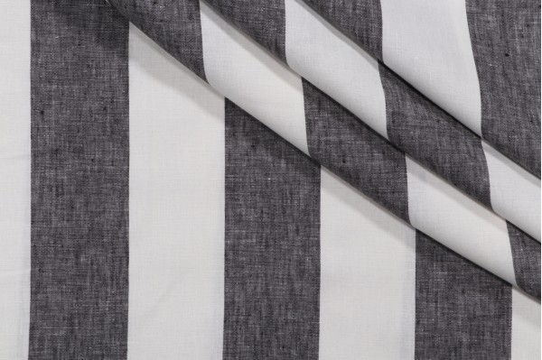 Lino Textiles Montauk Woven Linen Decorator Fabric in Black 