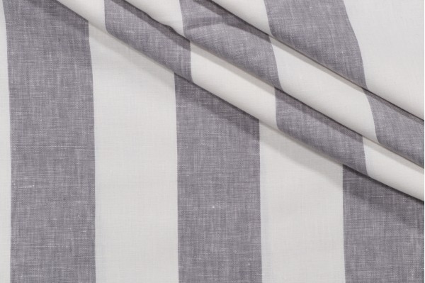 Lino Textiles Montauk Woven Linen Decorator Fabric in Grey 