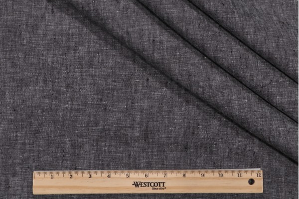Lino Textiles Sarasota Woven Linen Decorator Fabric in Black 