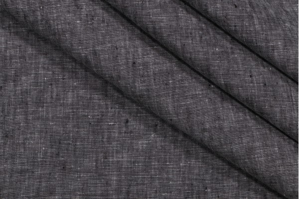 Lino Textiles Sarasota Woven Linen Decorator Fabric in Black 