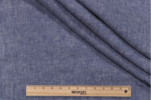 Lino Textiles Sarasota Woven Linen Decorator Fabric in Indigo 