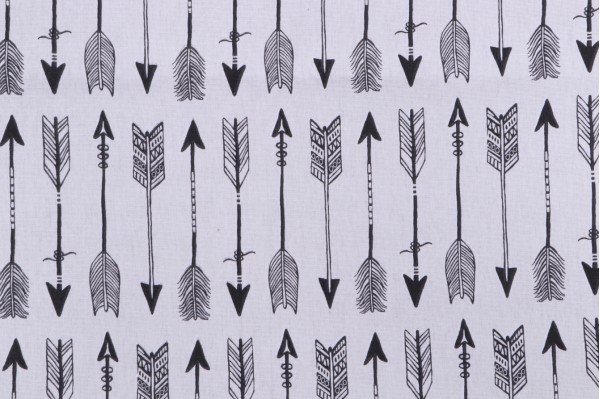 PK Lifestyles Arrows Printed Cotton Drapery Fabric in White