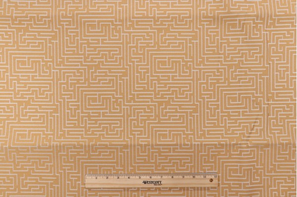 Click for 2.25 Yards Puzzled Woven Upholstery Fabric in Marigold Puzzled Woven Upholstery Fabric in Marigold