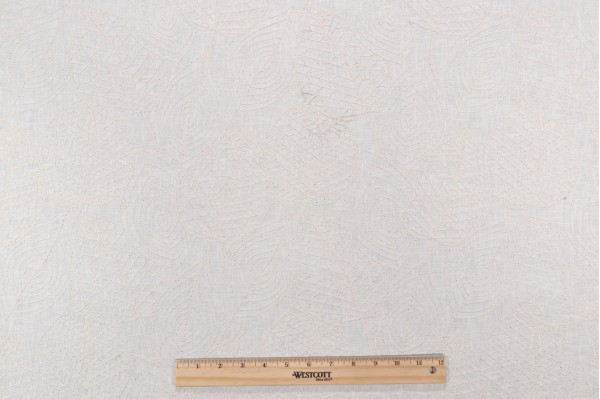Valiant Fabrics Eden Embroidered Drapery Fabric in Cream