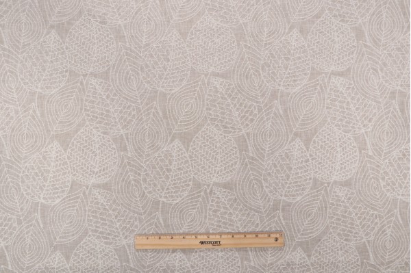 Valiant Fabrics Eden Embroidered Drapery Fabric in Linen