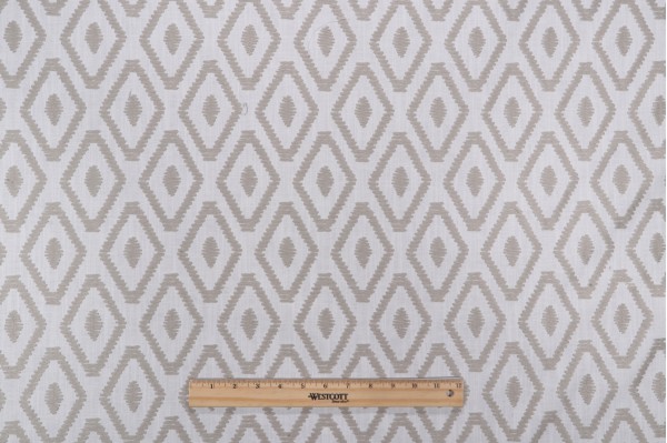 Valiant Fabrics Canyon Embroidered Drapery Fabric in Pewter