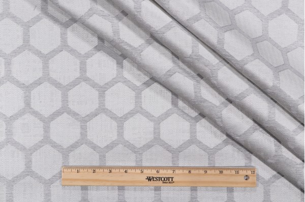 Valiant Fabrics Hive Damask Decorator Fabric in Silver