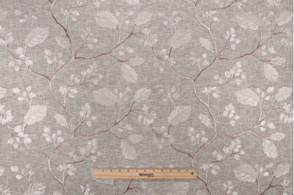 Valiant Fabrics Judas Semi-Sheer Embroidered Drapery Fabric in Linen