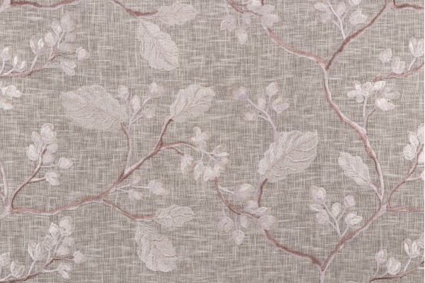 Valiant Fabrics Judas Semi-Sheer Embroidered Drapery Fabric in Linen