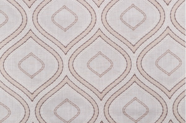 Valiant Fabric Baazar Embroidered Drapery Fabric in Linen